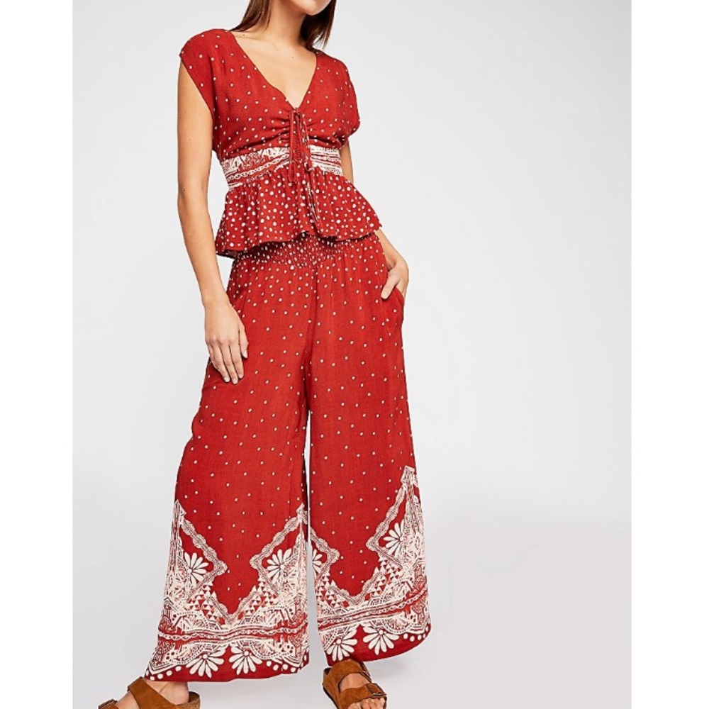 Red Free People Babylon River Set Size Medium